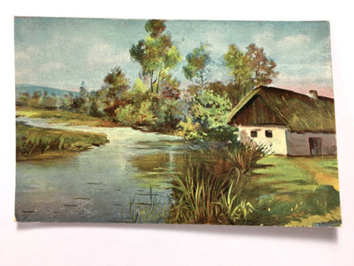 Bauernhaus am Fluss - Künstlerkarte 110093 TH