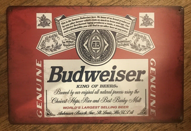 Nostalgie Vintage Blechschild „Budweiser“  Bier Schild 20x30  300014