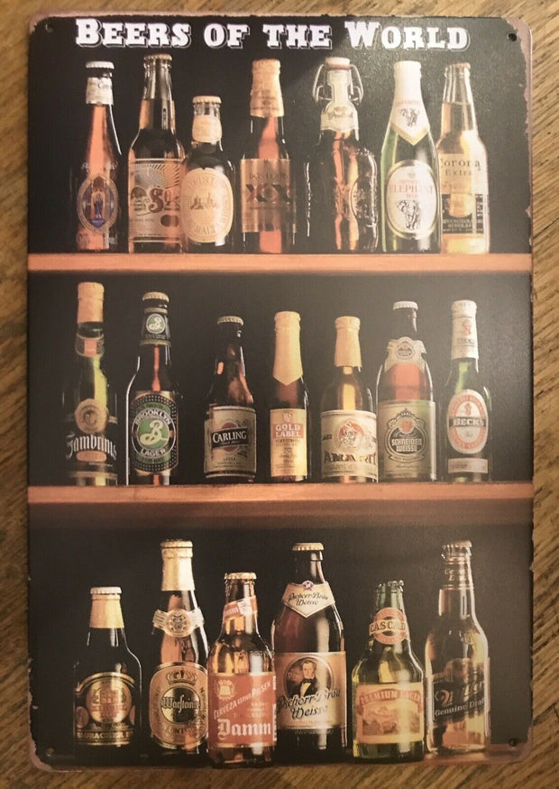 Nostalgie Vintage Blechschild „Beers of the world“ 30x20  300011