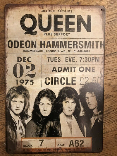 Nostalgie Vintage Blechschild „Queen- Odeon Hammersmith“ 30x20  300002