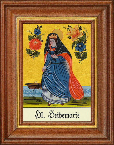Hinterglasbild - Heilige Heidemarie - Patronatsbild Taufe Namenspatron 12,7x16