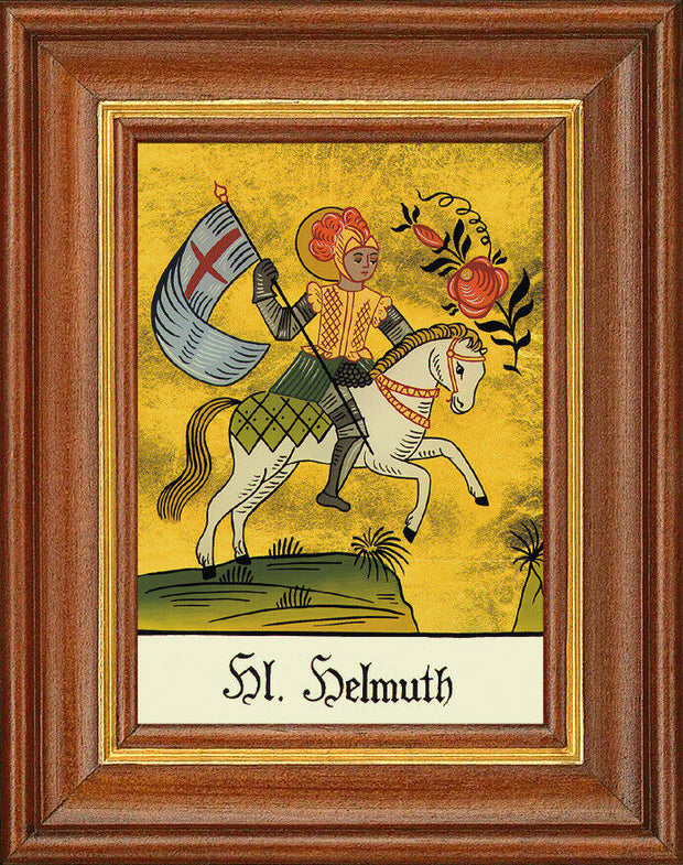 Hinterglasbild - Heiliger Helmuth - Patronatsbild Taufe Namenspatron 12,7x16