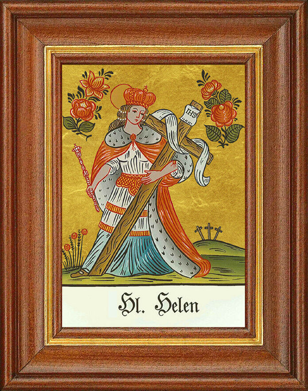Hinterglasbild - Heilige Helen - Patronatsbild Taufe Namenspatron 12,7x16