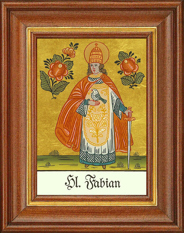 Hinterglasbild - Heiliger Fabian - Patronatsbild Taufe Namenspatron 12,7x16