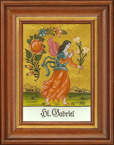 Hinterglasbild - Heiliger Gabriel - Patronatsbild Taufe Namenspatron 12,7x16