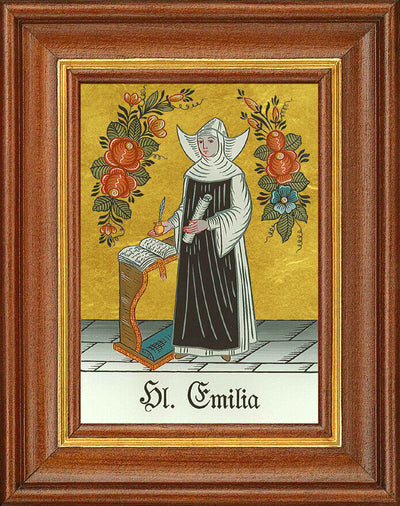 Hinterglasbild - Heilige Emilia - Patronatsbild Taufe Namenspatron 12,7x16
