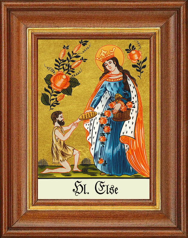 Hinterglasbild - Heilige Else - Patronatsbild Taufe Namenspatron 12,7x16