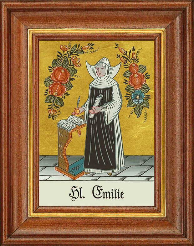Hinterglasbild - Heilige Emilie - Patronatsbild Taufe Namenspatron 12,7x16