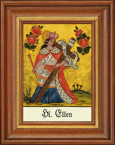 Hinterglasbild - Heilige Ellen - Patronatsbild Taufe Namenspatron 12,7x16