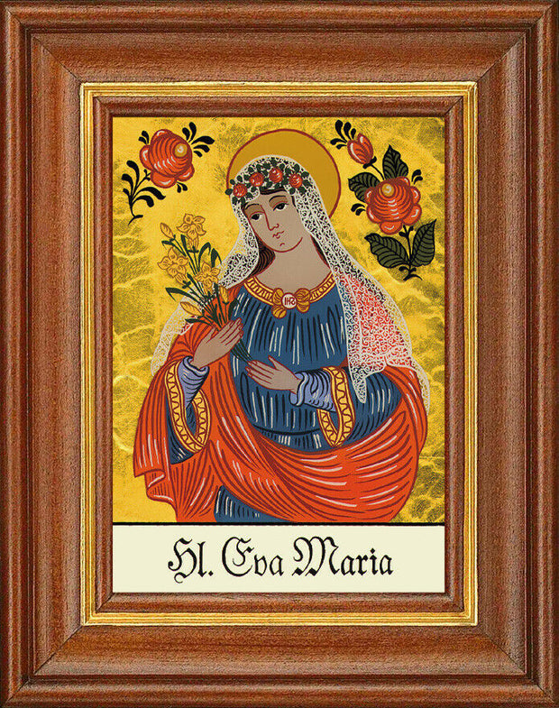 Hinterglasbild - Heilige Eva Maria - Patronatsbild Taufe Namenspatron 12,7x16