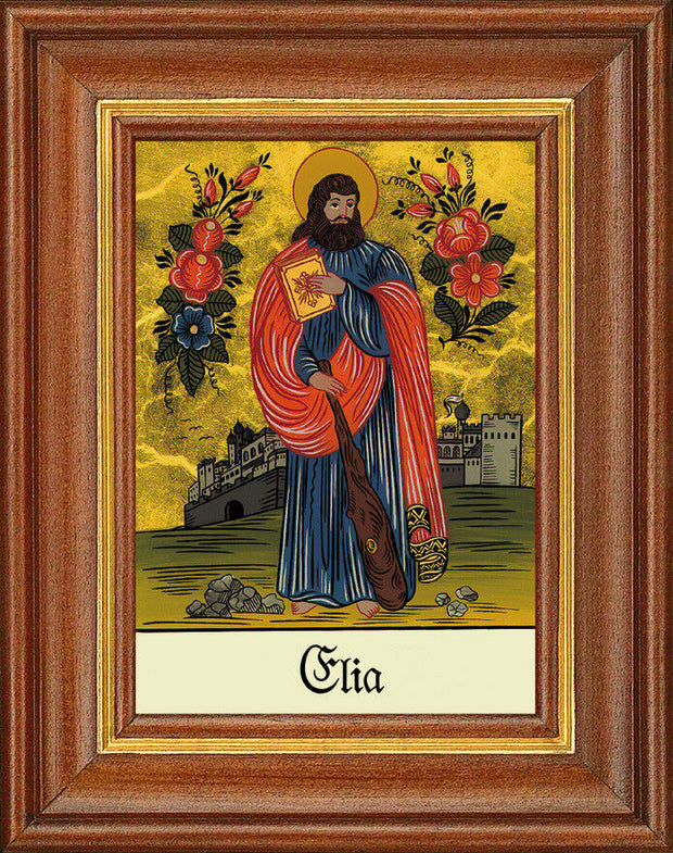 Hinterglasbild - Heiliger Elia - Patronatsbild Taufe Namenspatron 12,7x16