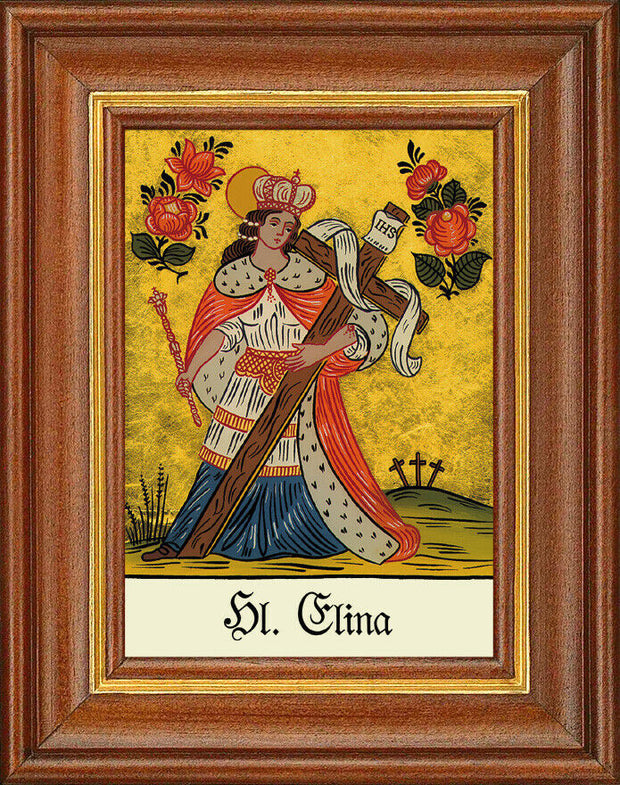 Hinterglasbild - Heilige Elina - Patronatsbild Taufe Namenspatron 12,7x16