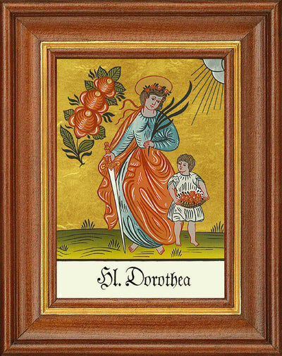 Hinterglasbild - Heilige Dorothea - Patronatsbild Taufe Namenspatron 12,7x16