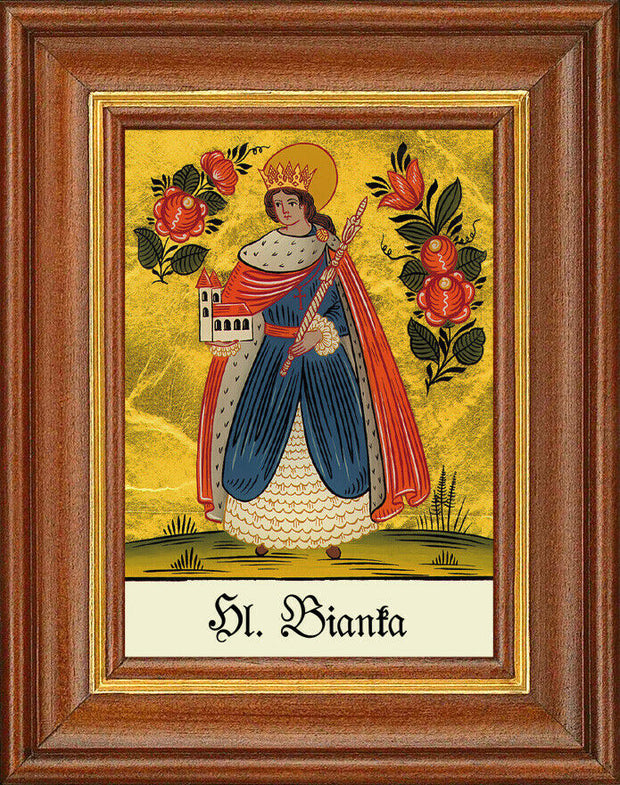 Hinterglasbild - Heilige Bianka - Patronatsbild Taufe Namenspatron 12,7x16