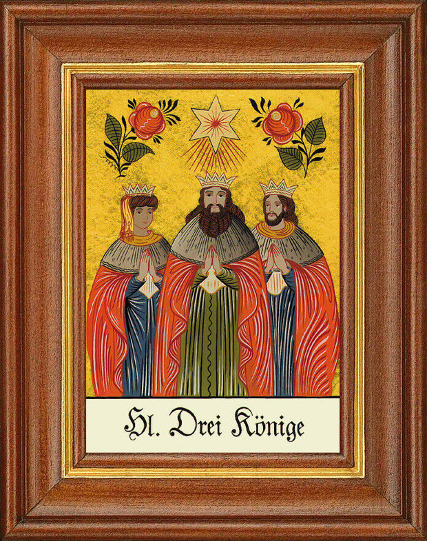 Hinterglasbild - Heilige Drei Könige - Patronatsbild Taufe Namenspatron 12,7x16