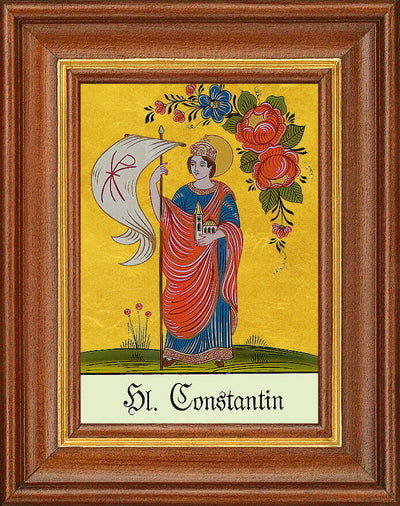 Hinterglasbild - Heiliger Constantin - Patronatsbild Taufe Namenspatron 12,7x16