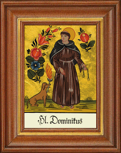 Hinterglasbild - Heiliger Dominikus - Patronatsbild Taufe Namenspatron 12,7x16