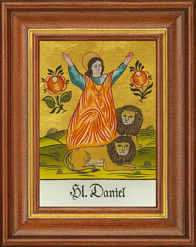 Hinterglasbild - Heiliger Daniel - Patronatsbild Taufe Namenspatron 12,7x16