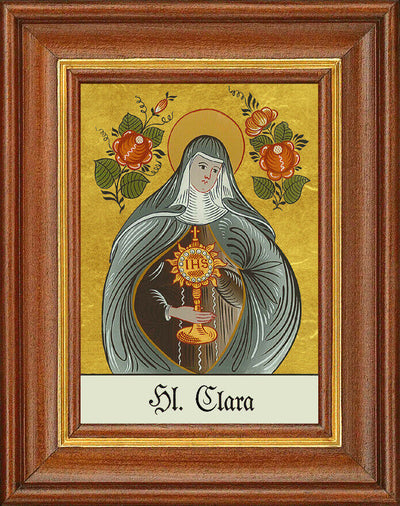Hinterglasbild - Heilige Clara - Patronatsbild Taufe Namenspatron 12,7x16