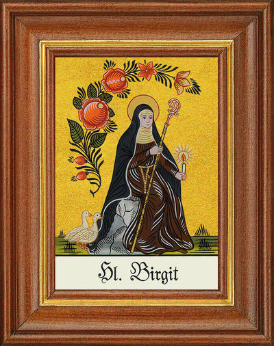 Hinterglasbild - Heilige Birgit 2 - Patronatsbild Taufe Namenspatron 12,7x16