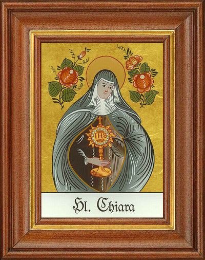 Hinterglasbild - Heilige Chiara - Patronatsbild Taufe Namenspatron 12,7x16
