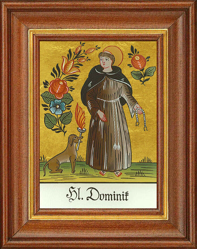 Hinterglasbild - Heiliger Dominik - Patronatsbild Taufe Namenspatron 12,7x16