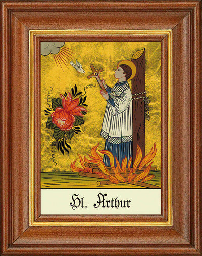 Hinterglasbild - Heiliger Arthur - Patronatsbild Taufe Namenspatron 12,7x16 TH