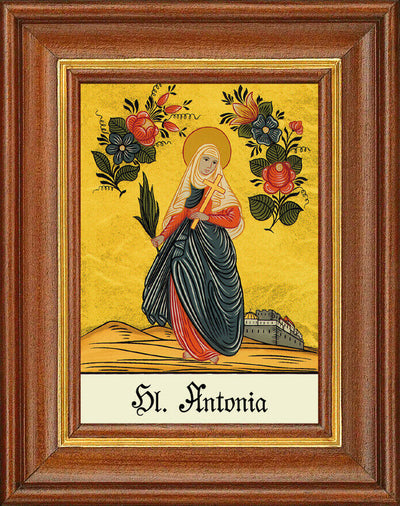 Hinterglasbild - Heilige Antonia 2 - Patronatsbild Taufe Namenspatron 12,7x16 TH
