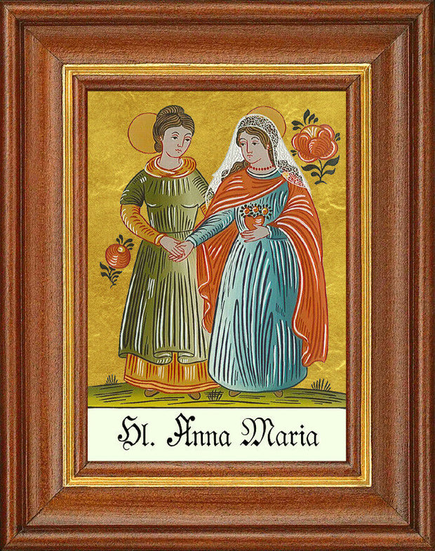 Hinterglasbild - Heilige Anna Maria - Patronatsbild Taufe Namenspatron12,7x16 TH