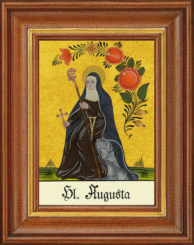 Hinterglasbild - Heilige Augusta - Patronatsbild Taufe Namenspatron 12,7x16 TH