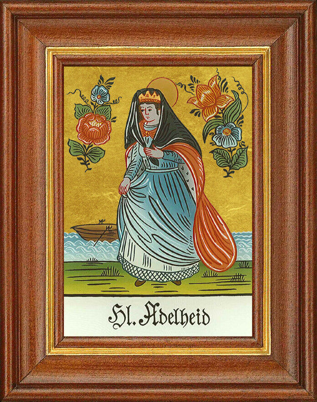 Hinterglasbild - Heilige Adelheid - Patronatsbild Taufe Namenspatron 12,7x16 TH