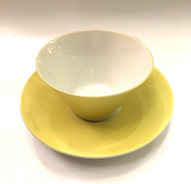 Nostalgie Lilienporzellan Tasse mit Untertasse Gelb Teetasse Nr. 22 360001