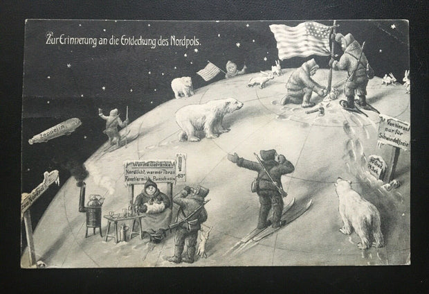 Zur Erinnerung a.d. Entdeckung des Nordpols - Karikatur Zeichnung TH