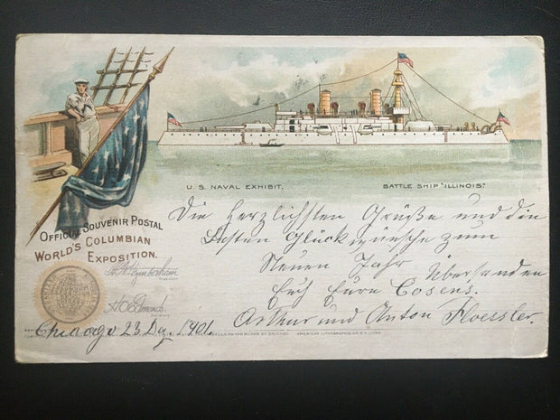 World's Columbian Exposition - Weltausstellung Chicago - Battle Ship - USA TH