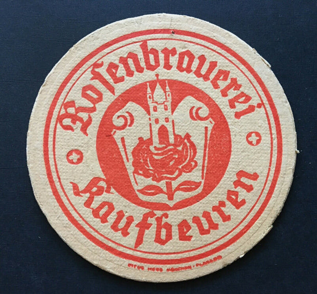 Rosenbrauerei Kaufbeuren Wappen Rose Rosenbier V.Herb Bayern Deutschland PR