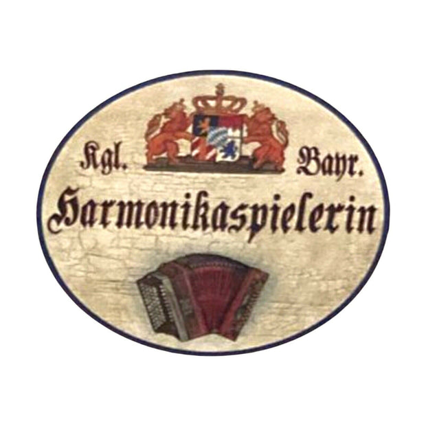 Nostalgie Holzschild königlich bayerische Bayern Harmonikaspielerin Schild