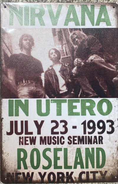 Nirvana in Utero Roseland Schild 30x20 70004