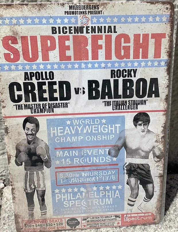 Rocky Balboa Stallone Superfight Schild 30x20 70021