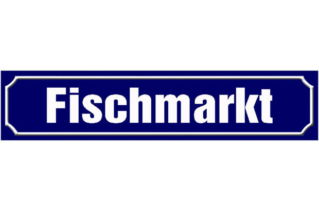 Schild Fisch Markt Verkauf Stand Handel Ort Platz Straße 46 x 10 Blech od. Holz