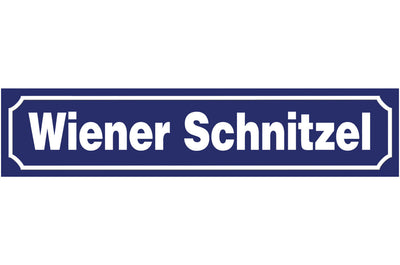 Schild Wiener Schnitzel Spezialität Küche Wien Ort Straße 46 x 10 Blech od. Holz