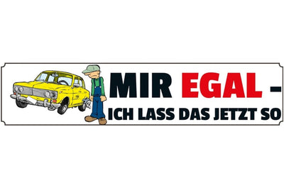 Schild Mir Egal Auto Panne Unfall Reparatur Service Defekt 46 x 10 Blech od.Holz