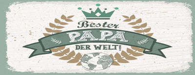 Schild Bester Papa Der Welt Vater Familie Eltern Haus Kind 27x10 Blech od.Holz