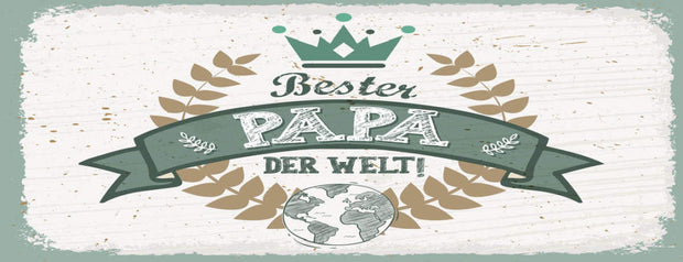 Schild Bester Papa Der Welt Vater Familie Eltern Haus Kind 27x10 Blech od.Holz