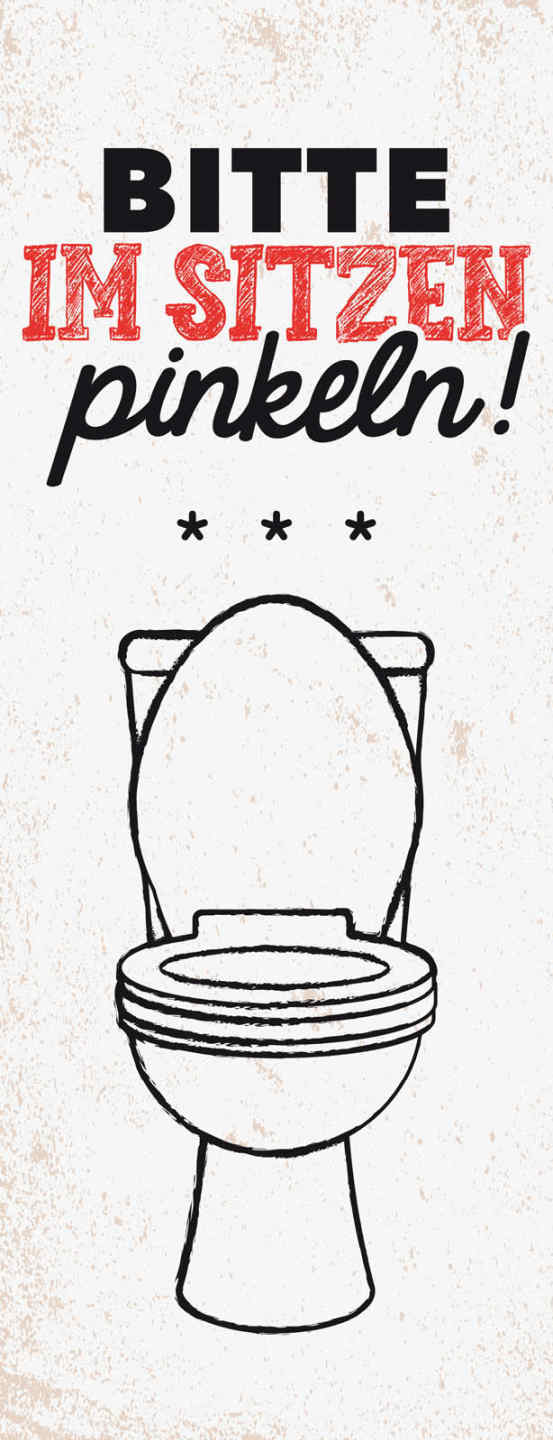 Schild Bitte Im Sitzen Pinkeln Toilette WC Klo Mann Herren 27x10 Blech od.Holz