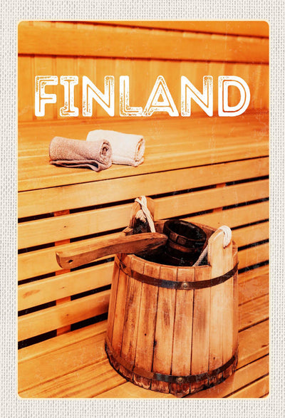 Schild Spruch Finland Finnland Sauna JW