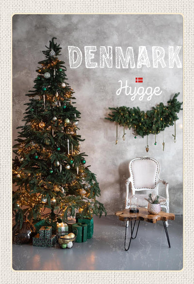 Schild Spruch Hygge Denmark Dänemark Weihnachtsbaum Weihnachten JW