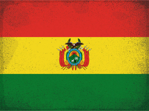 Schild Spruch Nationalflagge Bolivien JW