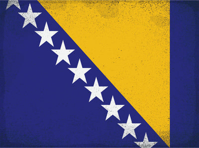 Schild Spruch Nationalflagge Bosnien und Herzegowina JW