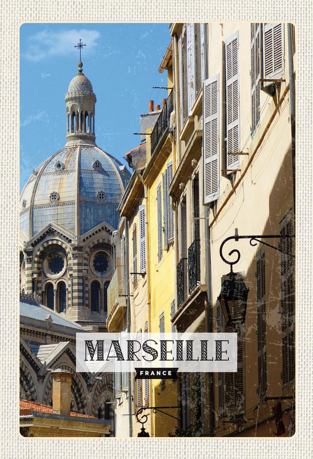 Schild Spruch Marseille France Frankreich Kirche Stadtansicht JW