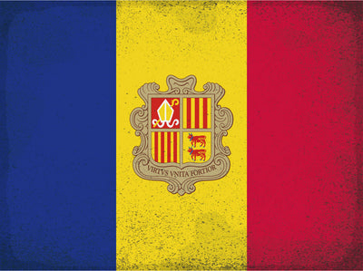 Schild Spruch Nationalflagge Andorra JW